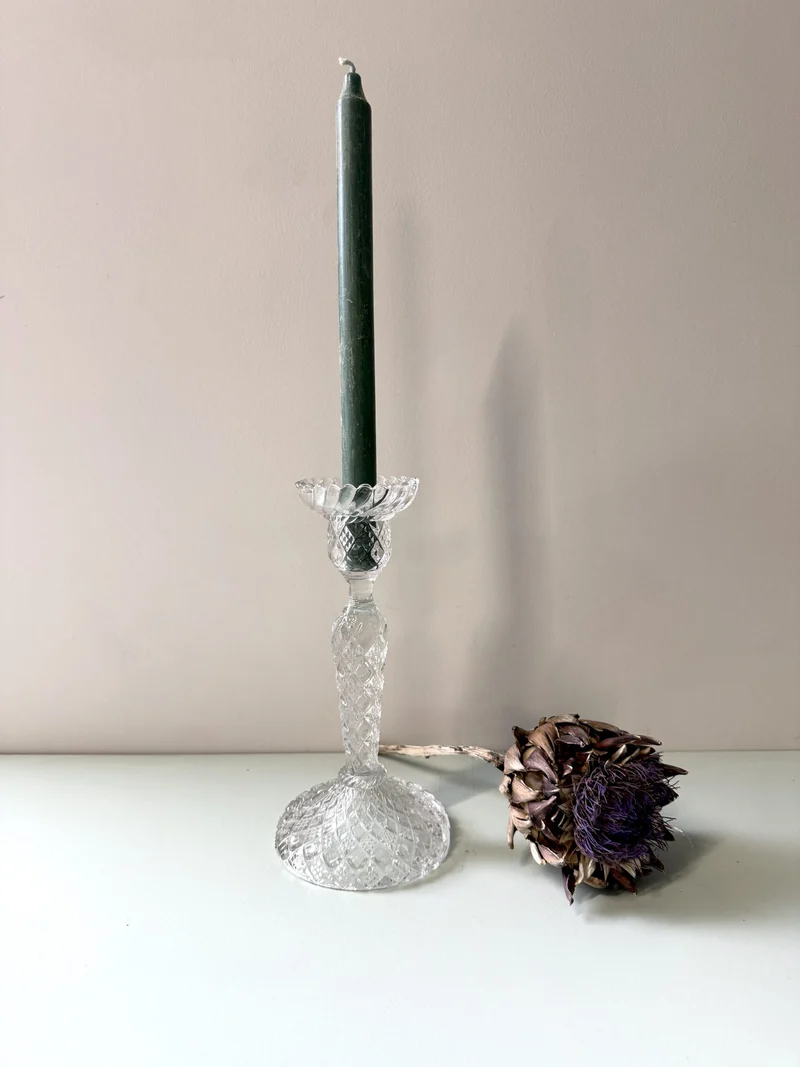 Bougeoir en verre ciselé 2