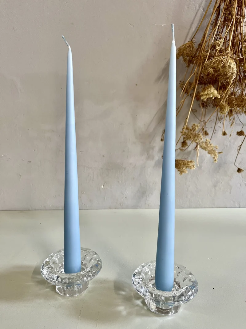 Bougeoir en verre ciselé 1