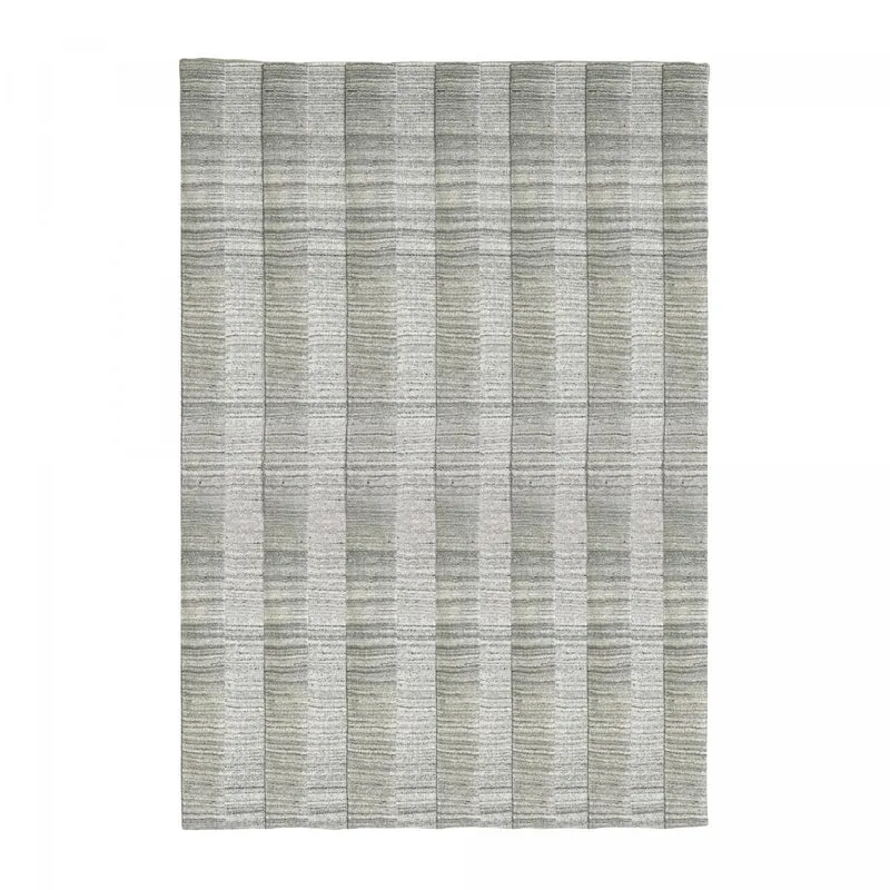 Tapis Gris Banda Relief en Laine 120x170 cm – Jadorel