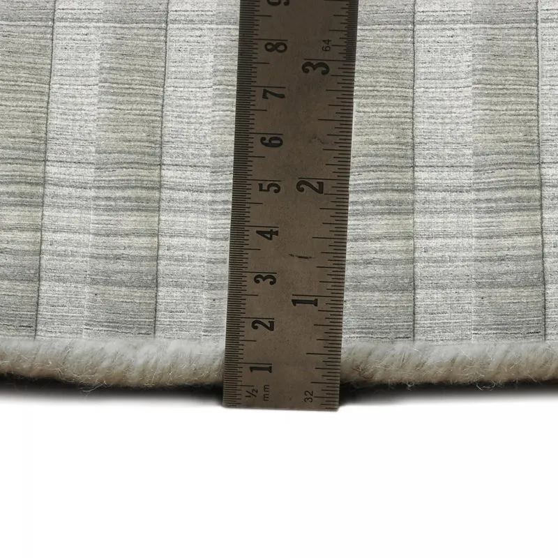 Tapis Gris Banda Relief en Laine 120x170 cm – Jadorel