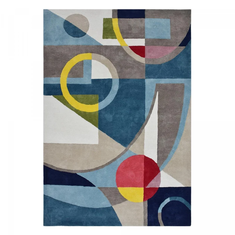 Tapis Multicolore Contemporain en Coton Bio 120x170 cm – Jadorel