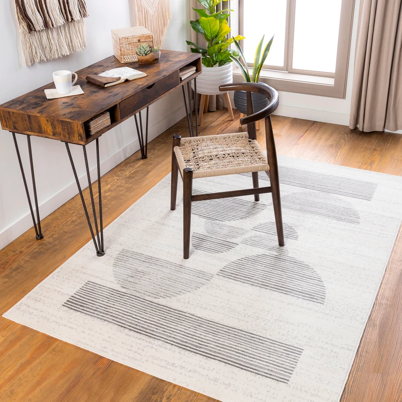 Tapis Scandinave Moderne Blanc/Gris Jimo
