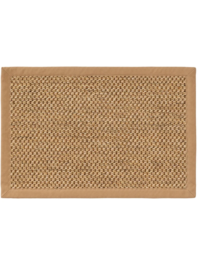 Paillasson scandinave uni tressé marron clair en sisal 60x90 cm