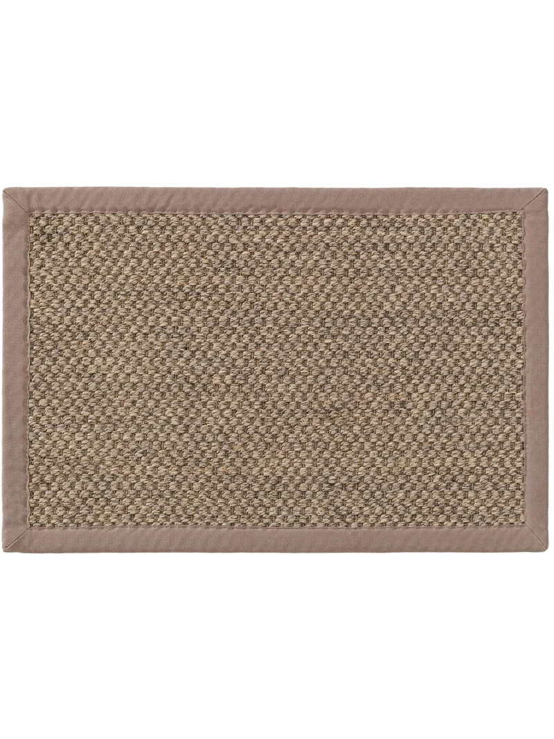 Paillasson scandinave uni tressé gris en sisal 60x90 cm