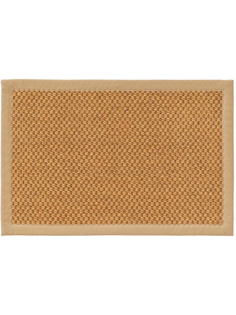 Paillasson scandinave uni tressé beige en sisal 40x60 cm