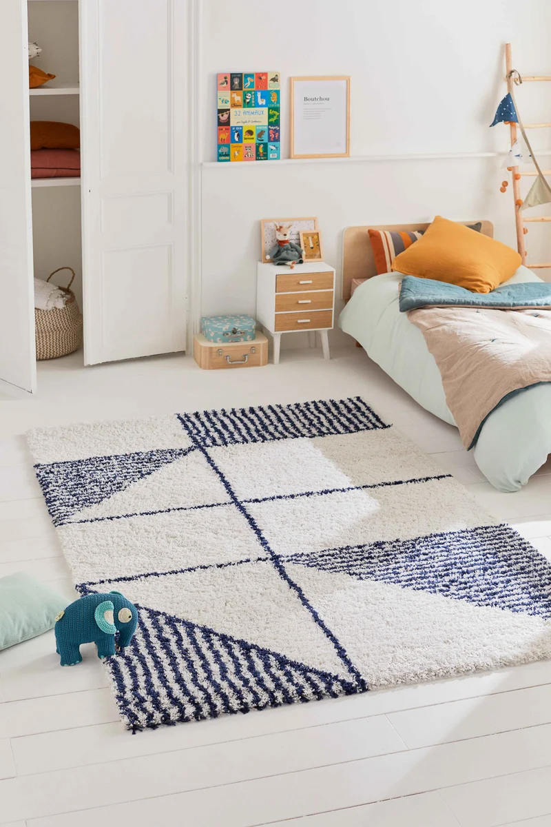 AQUARELLE - Tapis chambre enfant bleu - AQU131BLE