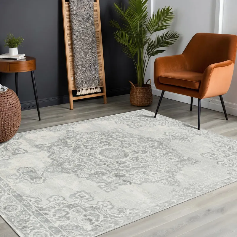 Tapis Vintage Oriental Gris/Ivoire Coro