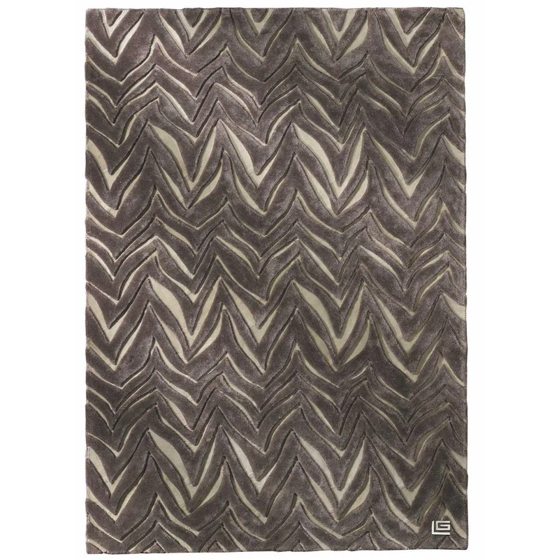 Tapis Gris en Viscose et Cuir Suédé 190x290 cm – Guy Laroche