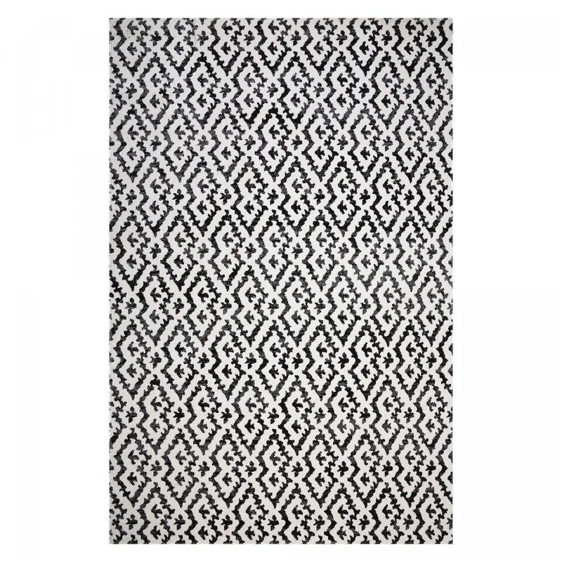 Tapis d'Extérieur Noir et Blanc Edje 120x170 cm – Jadorel