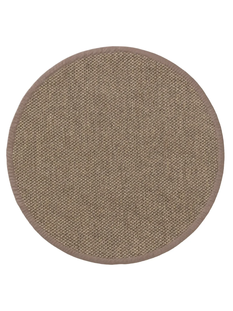 Tapis scandinave uni tressé rond marron naturel en sisal 150 cm de diamètre