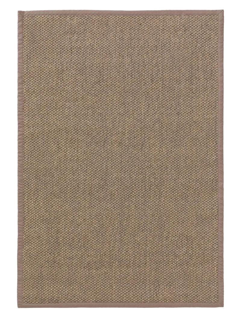 Tapis scandinave uni tressé marron naturel en sisal 140x200 cm
