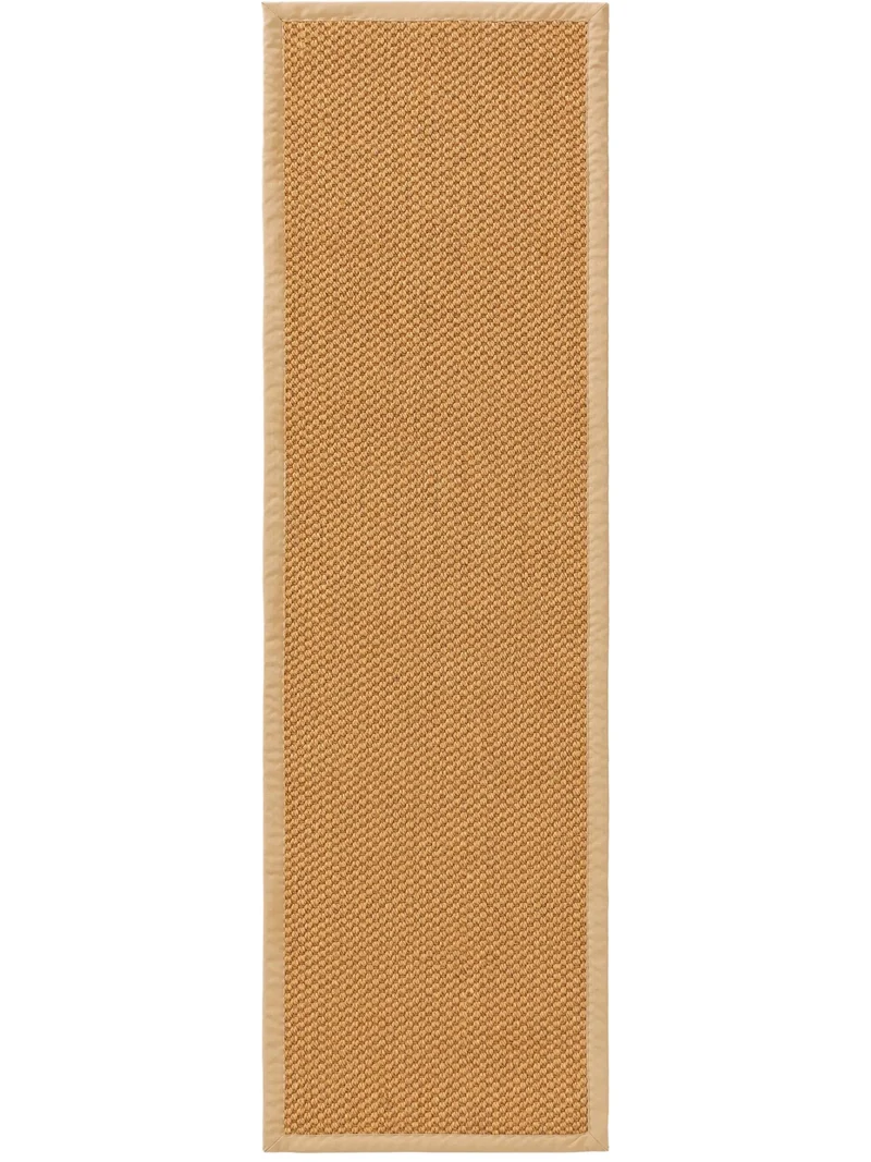 Tapis scandinave uni tressé de couloir orange en sisal 70x300 cm