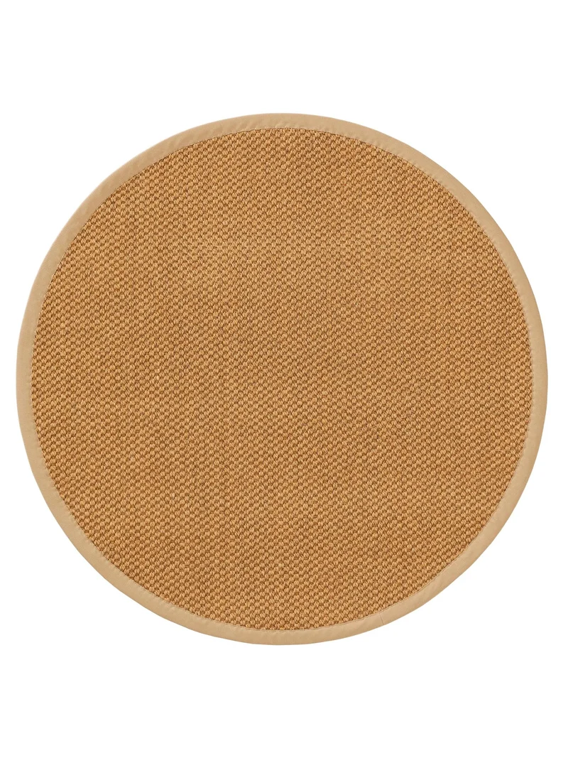 Tapis scandinave uni tressé rond orange en sisal 150 cm de diamètre