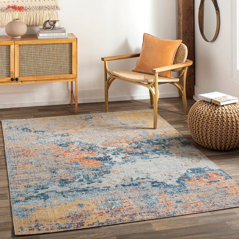 Tapis d'Extérieur/Intérieur Jaune/Bleu Tchia