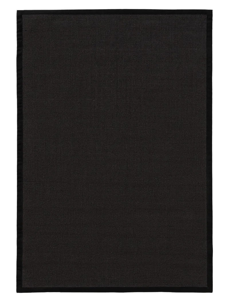 Tapis scandinave noir en sisal 140x200 cm