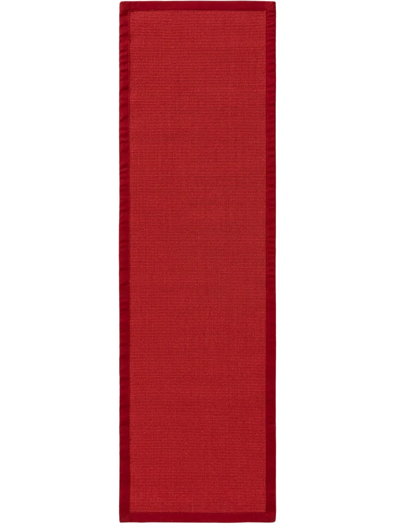 Tapis scandinave de couloir rouge en sisal 70x300 cm