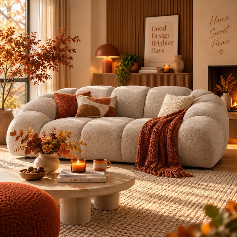 Canapé MICADONI Diana 2 places en velours structuré beige foncé