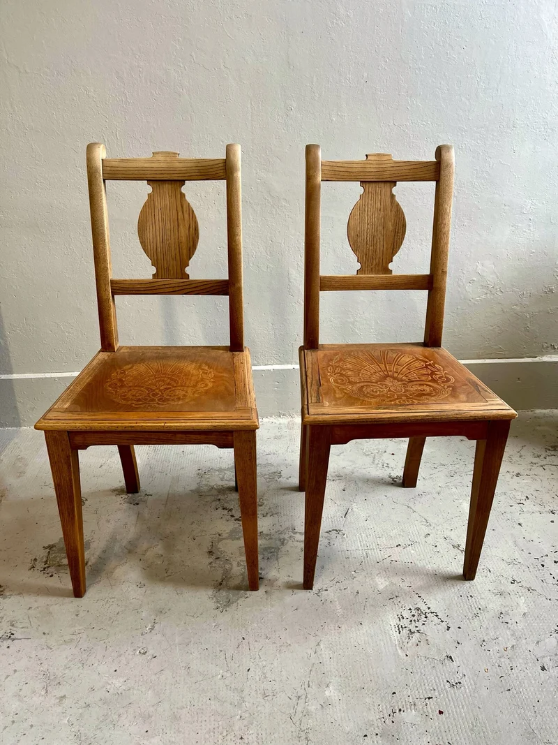 Chaises assises décorées/ lot de 2