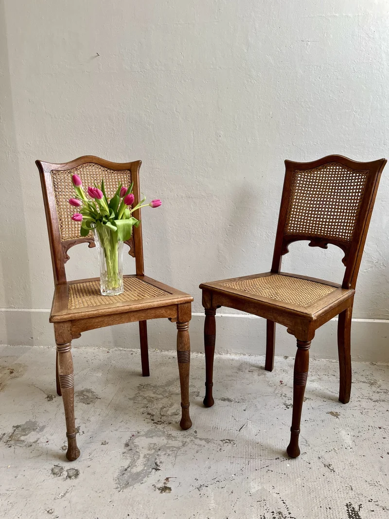 Chaises assise cannage/ lot de 2