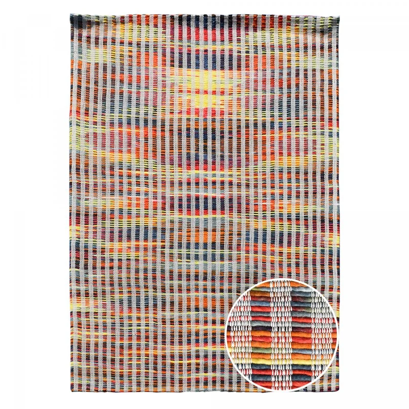 Tapis Kilim Multicolore Line Relief en Laine 120x170 cm – O&KO