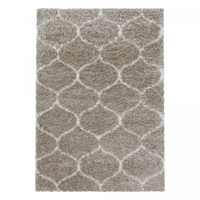 Tapis Shaggy Beige Sa en Polypropylène 120x120 cm – Jadorel