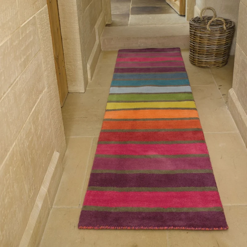 Tapis de couloir en laine Candy Multicolore 60x230cm