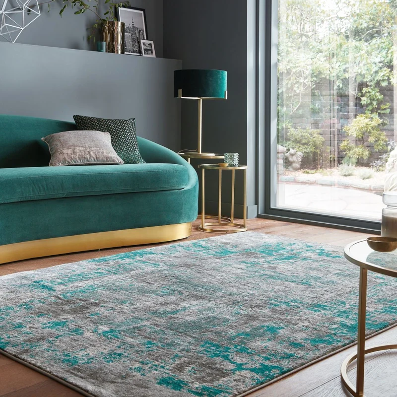 Tapis Vintage Gris et Vert