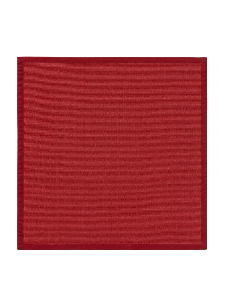 Tapis scandinave carré rouge en sisal 150x150 cm