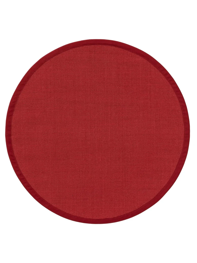 Tapis scandinave rond rouge en sisal 150 cm de diamètre