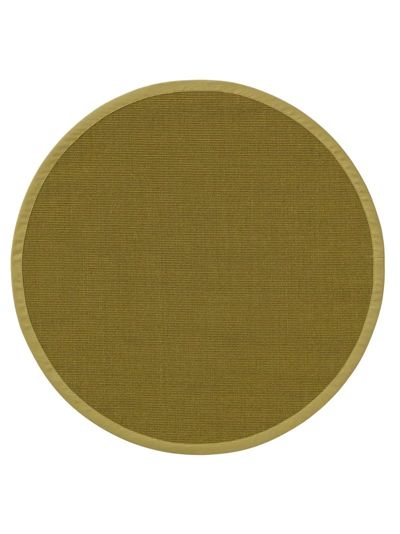 Tapis scandinave rond vert en sisal 150 cm de diamètre
