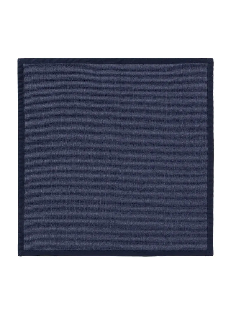 Tapis scandinave carré bleu foncé en sisal 150x150 cm