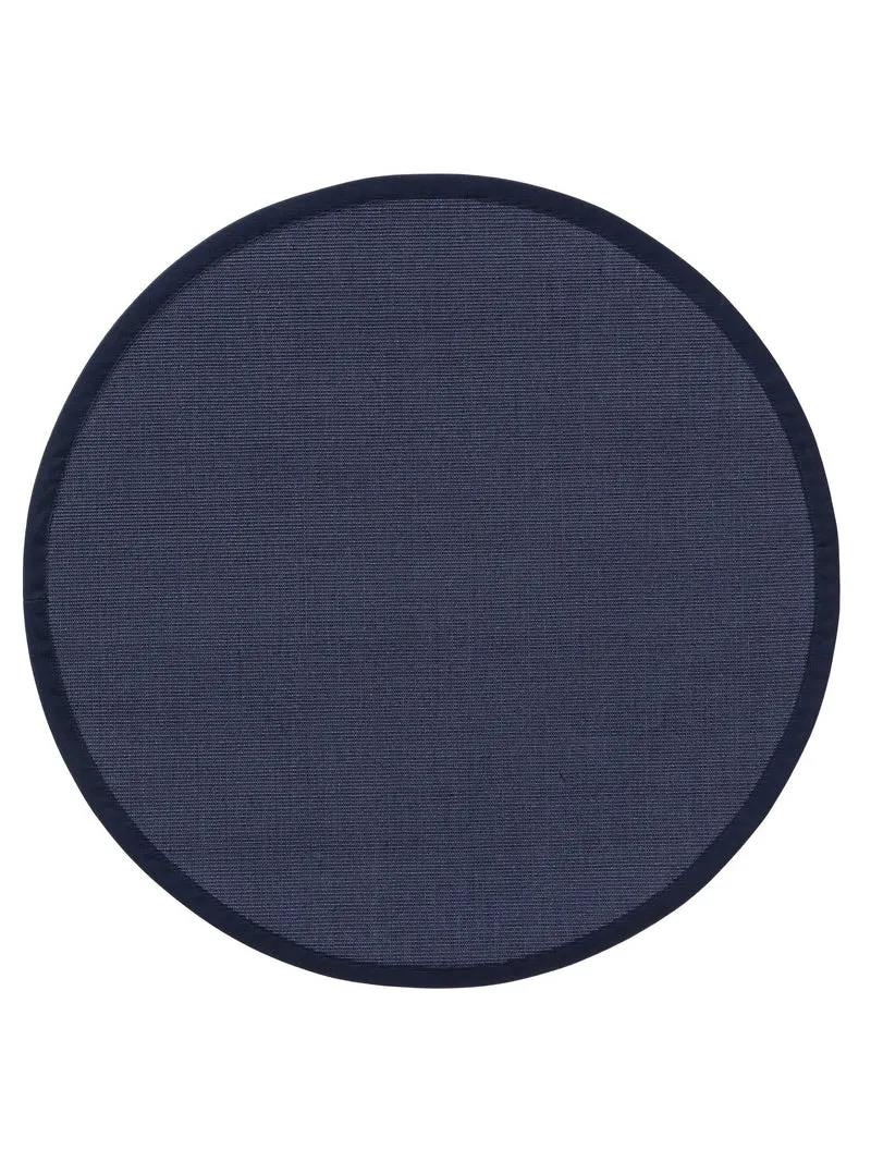 Tapis scandinave rond bleu foncé en sisal 150 cm de diamètre