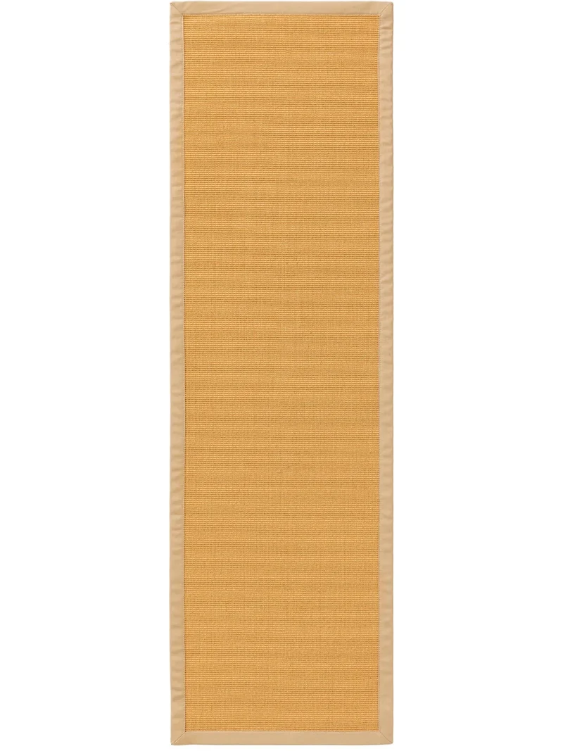 Tapis scandinave de couloir orange en sisal 70x300 cm
