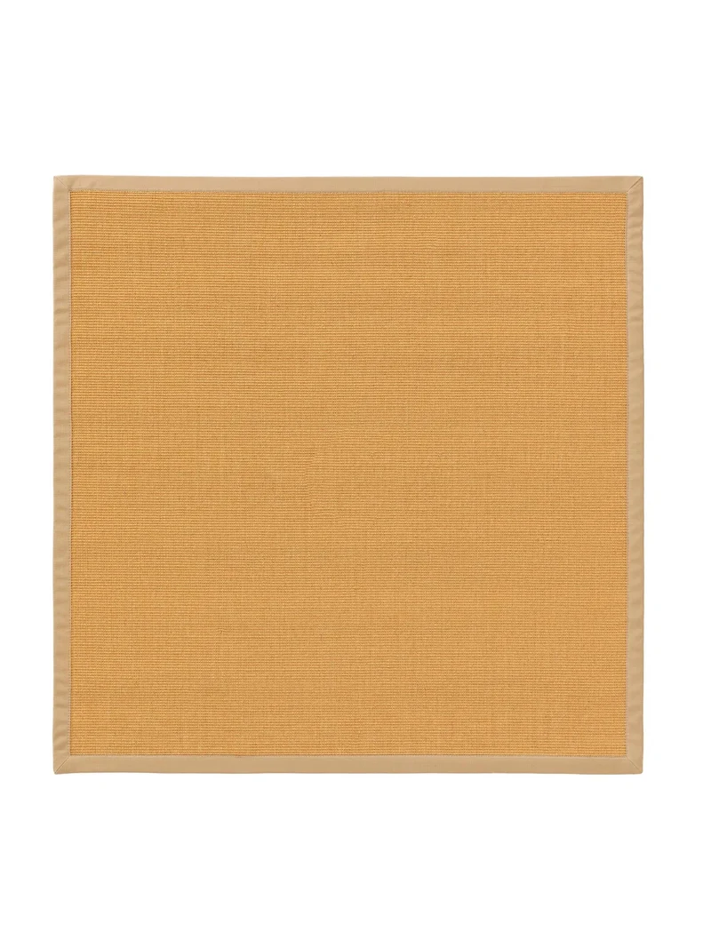 Tapis scandinave carré orange en sisal 150x150 cm