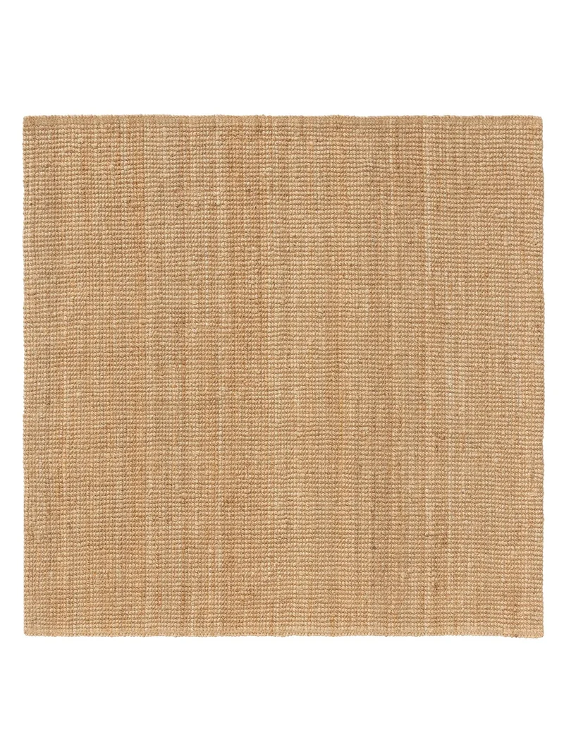 Tapis scandinave uni carré beige naturel en jute 150x150 cm