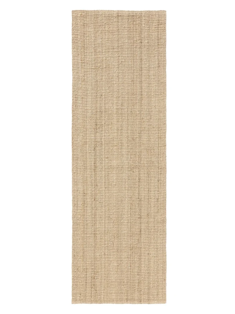 Tapis scandinave uni de couloir crème en jute 70x200 cm