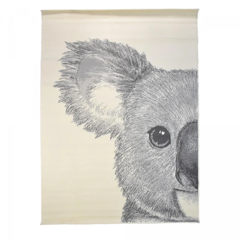 Tapis Enfant Crème Koala en Polypropylène 120x170 cm – Jadorel