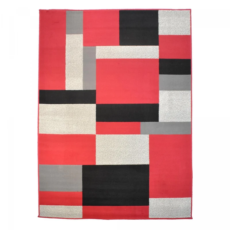 Tapis Rouge Darbu en Polypropylène 120x170 cm – Jadorel