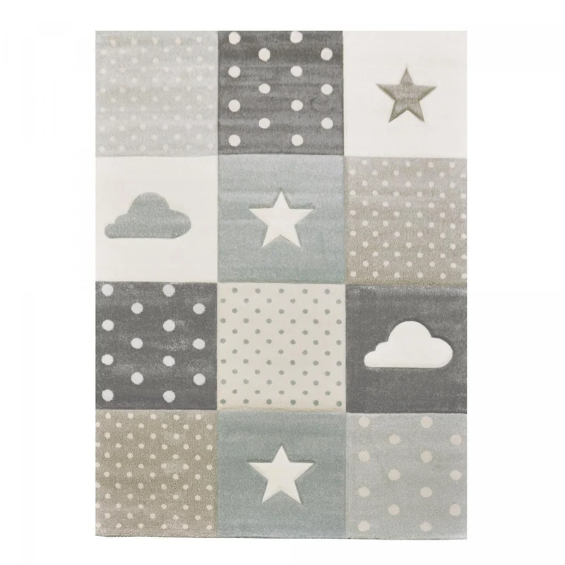 Tapis Enfant Bleu Kidscloud en Polypropylène 120x170 cm – Jadorel