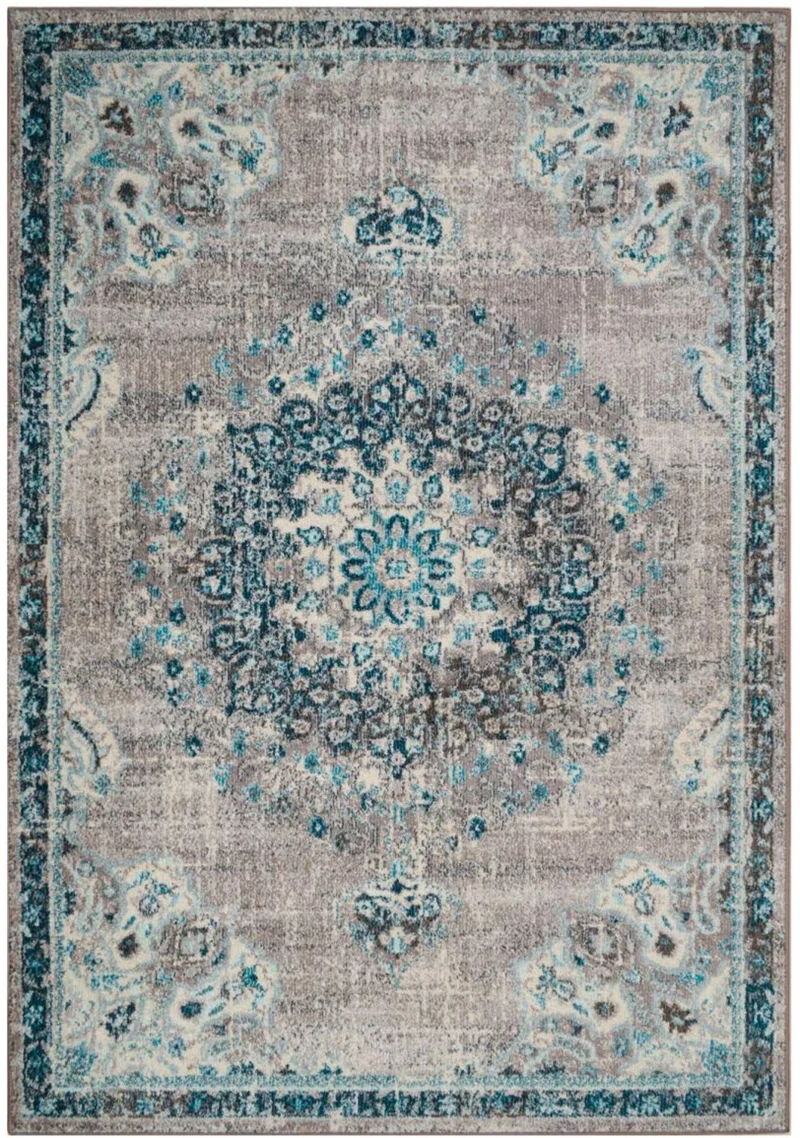 Tapis Style Orient Beige et Bleu en Polypropylène 120x170 cm – Jadorel