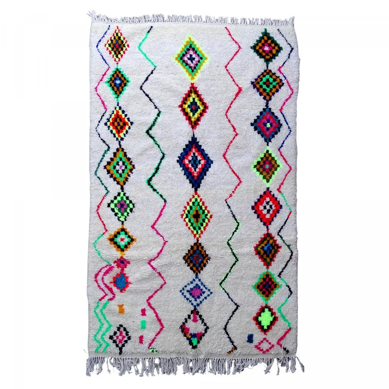 Tapis Berbère Azilal Crème en Laine 160x255 cm – Royaume du Tapis