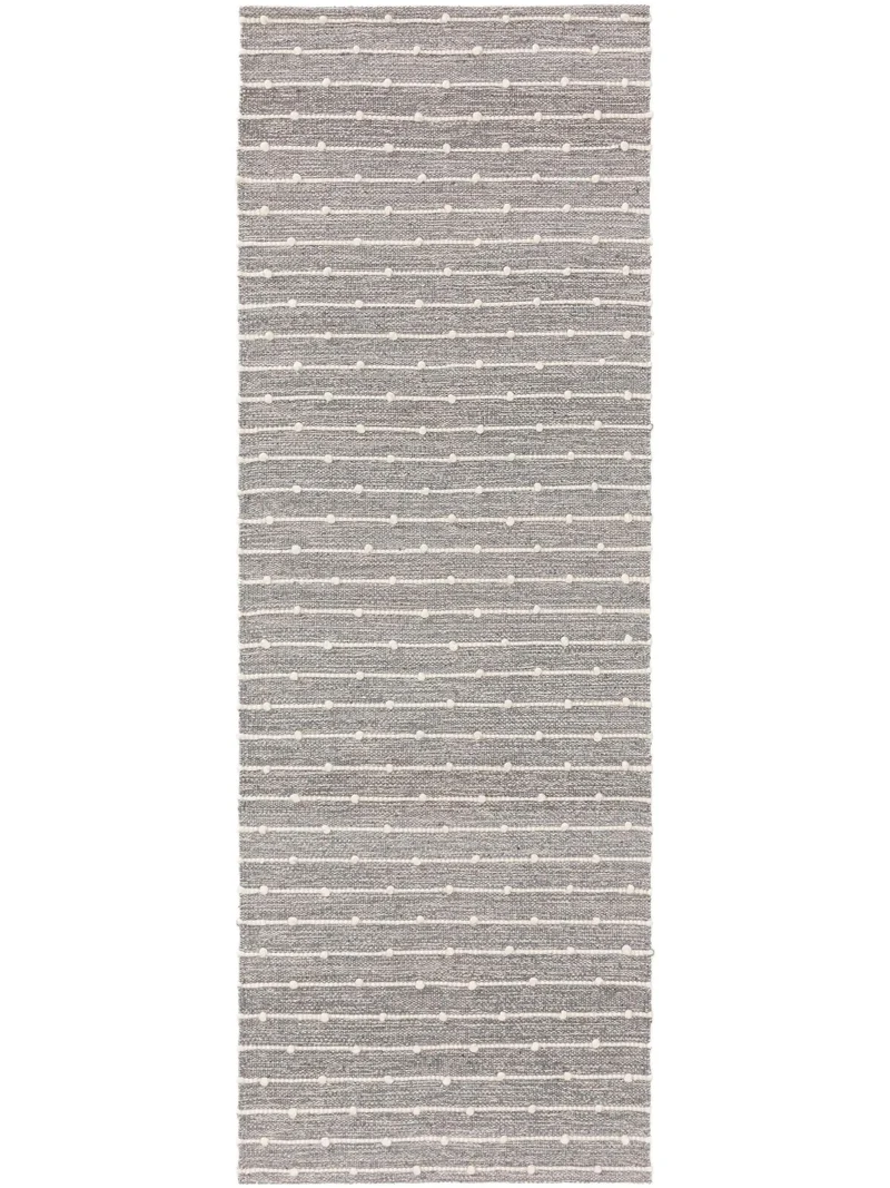 Tapis scandinave perlé de couloir gris en coton 70x200 cm