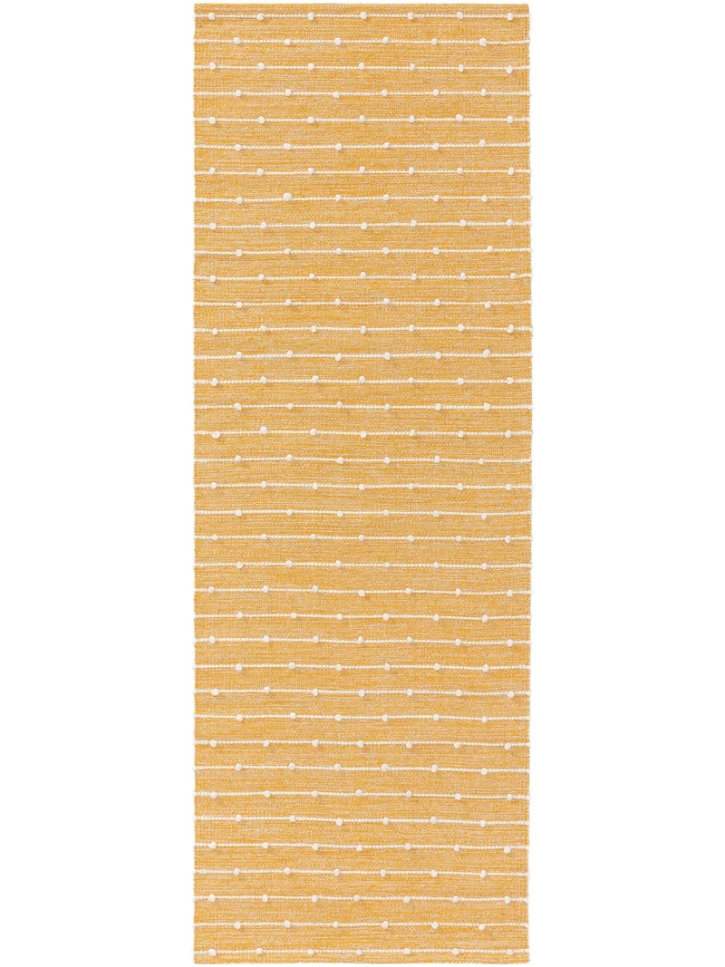 Tapis scandinave perlé de couloir jaune en coton 70x200 cm