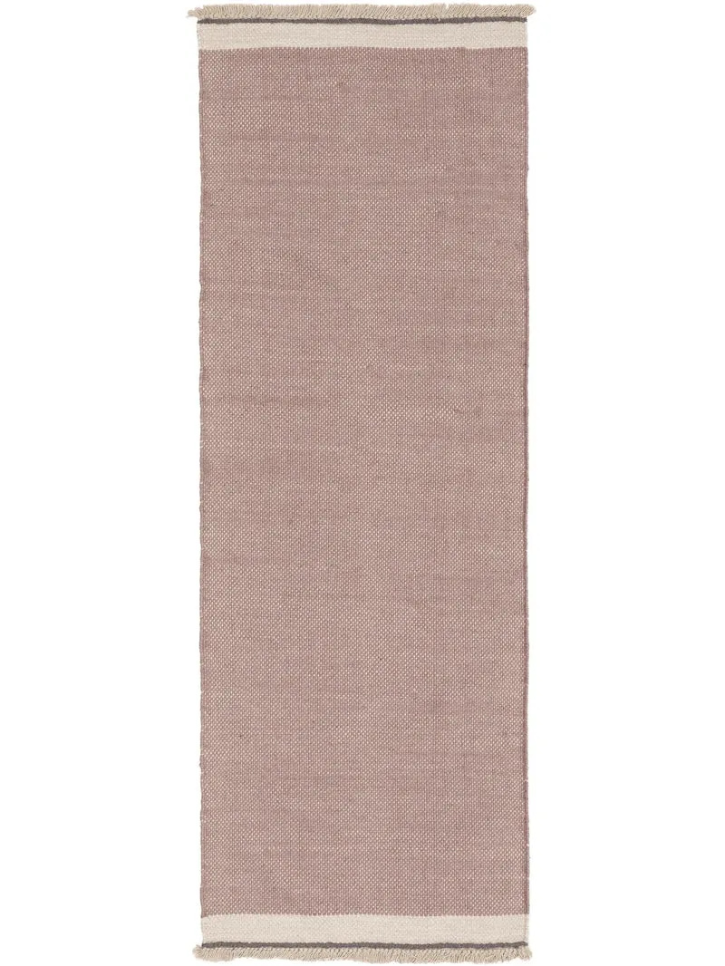 Tapis bohème inspiration scandinave de couloir rose 80x250 cm