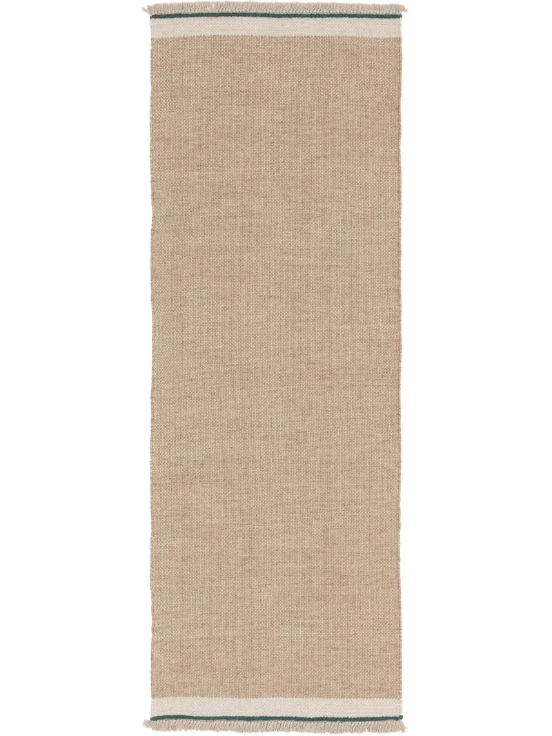 Tapis bohème inspiration scandinave de couloir beige 80x250 cm