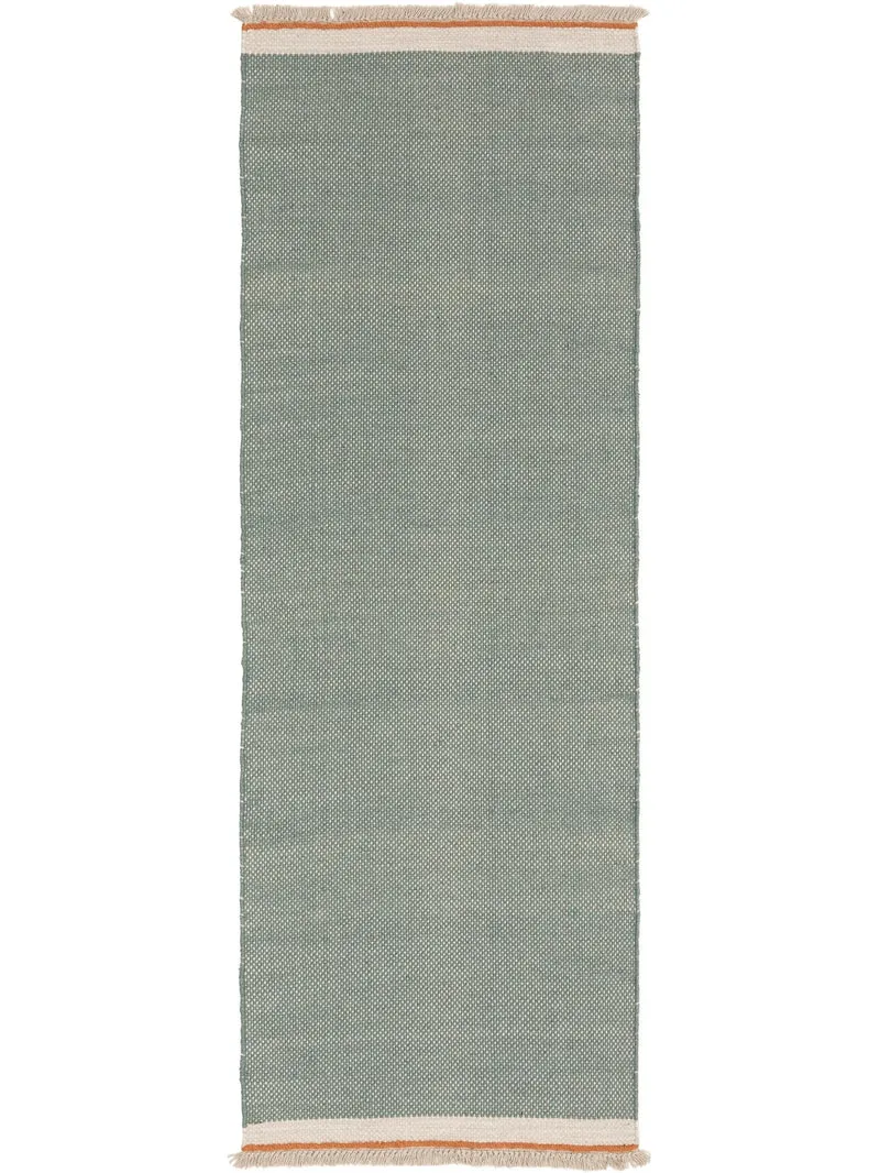 Tapis bohème inspiration scandinave de couloir vert menthe 80x250 cm