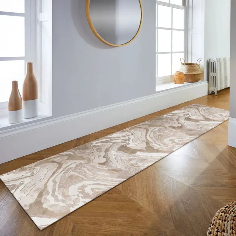 Tapis de couloir effet marbre