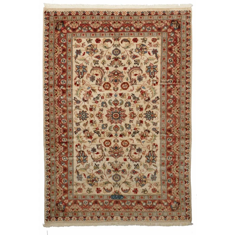 Tapis d'Orient Beige en Soie 125x180 cm – Royaume du Tapis