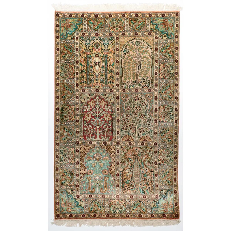 Tapis d'Orient Multicolore en Rayonne 95x155 cm – Royaume du Tapis