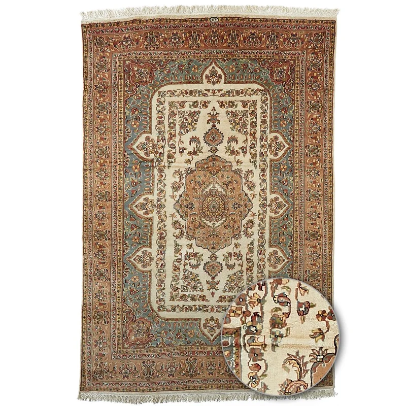 Tapis d'Orient Beige en Soie 180x280 cm – Royaume du Tapis